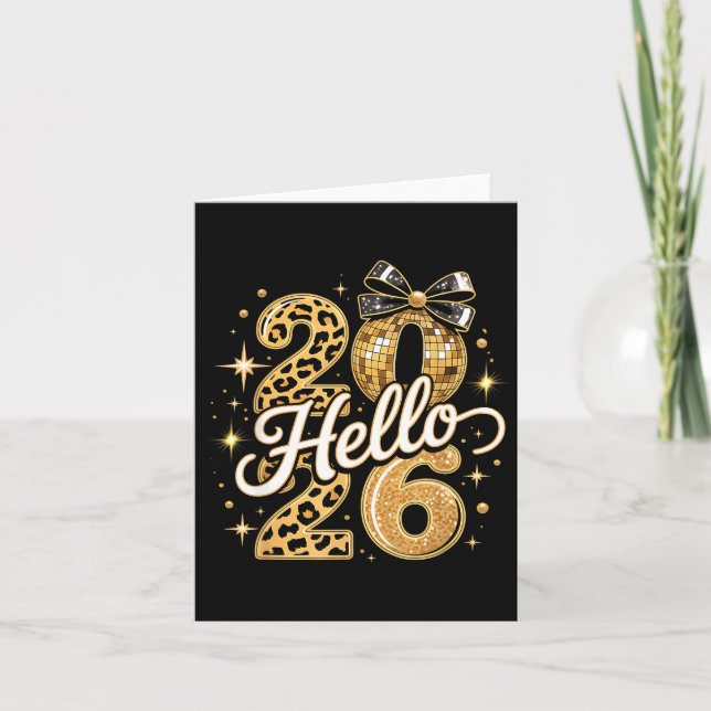 Hello 2026 New Year Party Family Matching Gift  Card (Front)