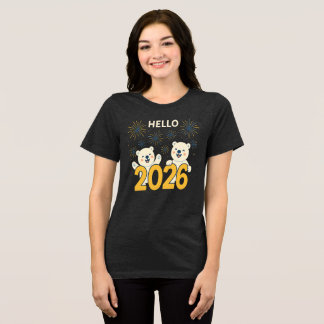 Hello 2026 Polar Bears Women’s New Year T-Shirt Tri-Blend Shirt