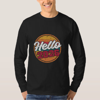 Hello 2026 Retro Sunset T-Shirt