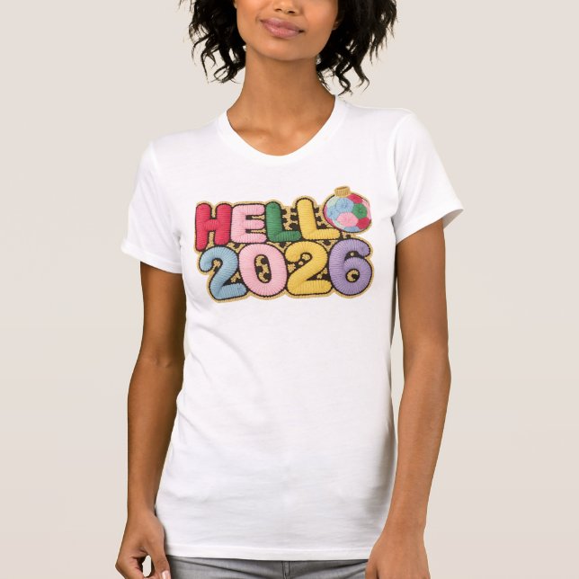 Hello 2026 Yarn Stitch Retro New Year Shirt (Front)