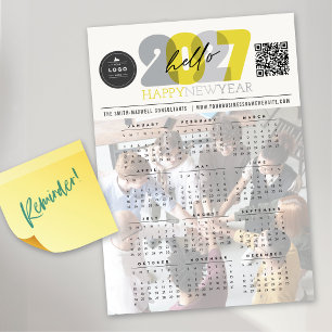 Hello 2027 Calendar New Year Magnetic Photo Card