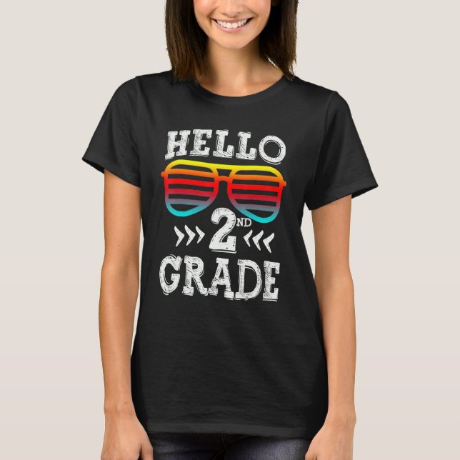 Hello 2nd Grade Back To School Second Grade Squad  T-Shirt (Front)