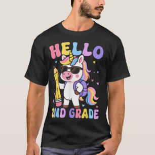 Hello 2Nd Grade Back To School Unicorn Teacher  T-Shirt