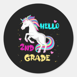 Hello 2nd Grade First Day Of Second Grade Here I C Classic Round Sticker