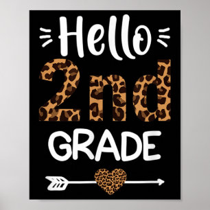 Hello 2nd Grade Leopard Teacher Students Back To S Poster