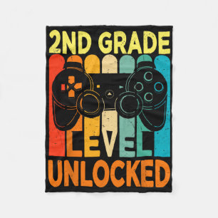 Hello 2nd Grade Level Unlocked Video Game Back To  Fleece Blanket