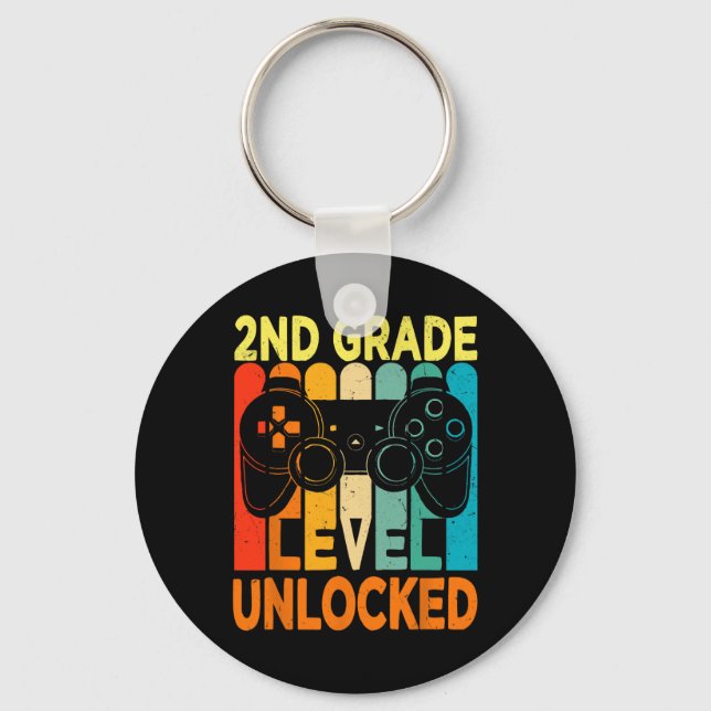 Hello 2nd Grade Level Unlocked Video Game Byck To  Key Ring (Front)