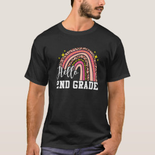 Hello 2nd Grade Rainbow Leopard Back To School Boy T-Shirt