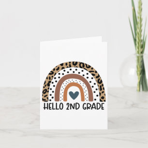 Hello 2nd Grade Rainbow Teacher Team Second Grade Card