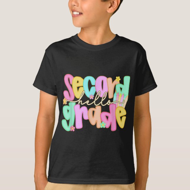 Hello 2nd Grade Shirt First Day Of Back To School  (Front)
