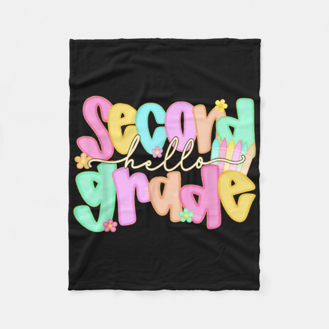 Hello 2nd Grade Shirt First Day Of Back To School  Fleece Blanket (Front)