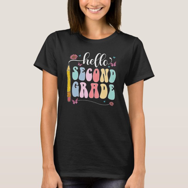 Hello 2nd Grade Teacher Boho Back To School Team 2 T-Shirt (Front)