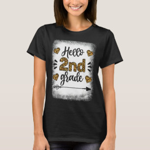 Hello 2nd Grade Teacher First Day Of School Leopa T-Shirt