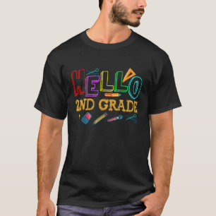 Hello 2nd Grade  Teacher Kid Back To School Second T-Shirt