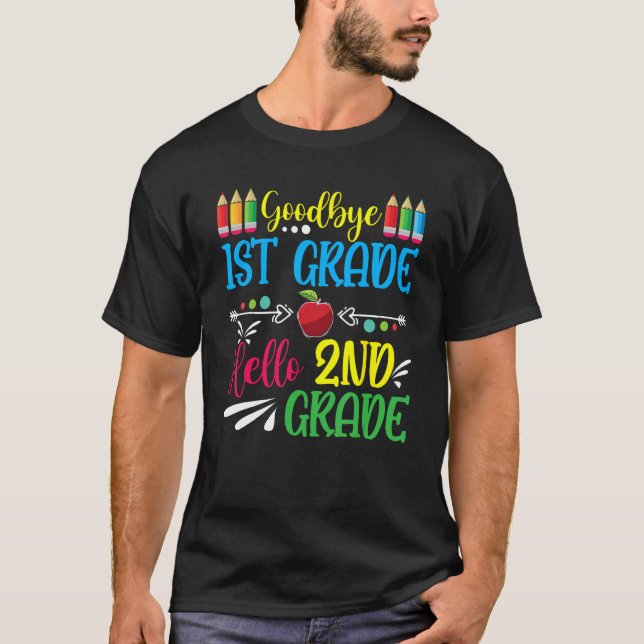 Hello 2nd Grade Teacher Student Back To School Gra T-Shirt (Front)