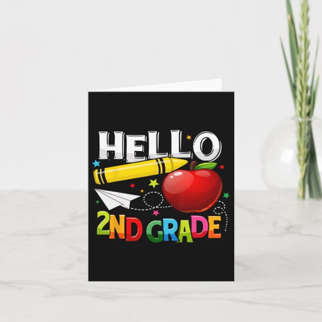 Hello 2nd Grade Teacher Team Second Grade Squad Gi Card (Front)