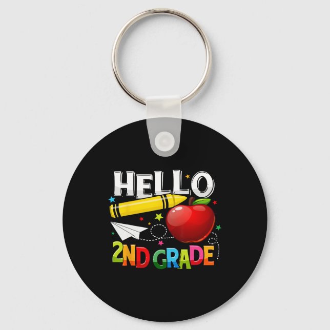 Hello 2nd Grade Teacher Team Second Grade Squad Gi Key Ring (Front)