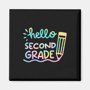 Hello 2nd Grade Tie Dye Teachers Kids Byck To Scho Magnet