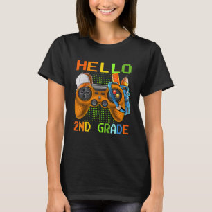 Hello 2nd Grade Video Game Gamer Back To School Bo T-Shirt