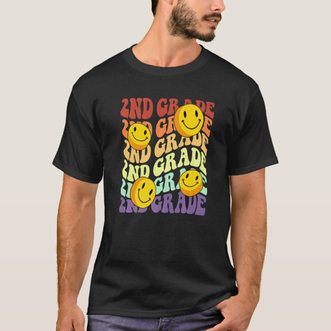 hello 2nd second grade teacher Back To School Retr T-Shirt (Front)