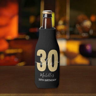 Hello 30! Elegan 30th birthday with Golden glitter Bottle Cooler