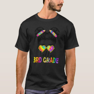 Hello 3rd Grade Back To School Girls Messy Hair Bu T-Shirt
