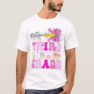 Hello 3Rd Grade Back To School Pencil Coquette T-Shirt