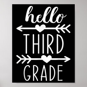 Hello 3rd Grade Back To School Third Grade Student Poster