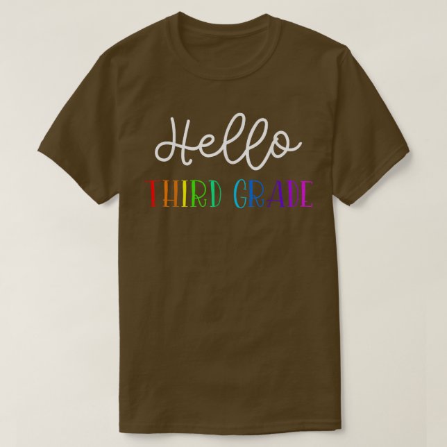 Hello 3rd Grade Back To School Third Grade Teacher T-Shirt (Design Front)