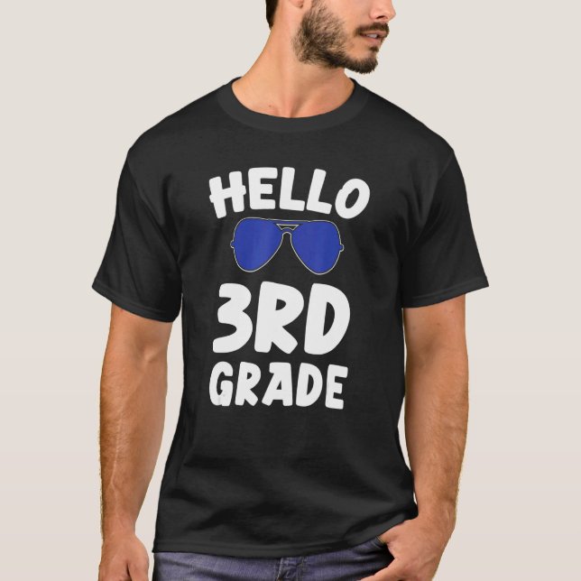 Hello 3rd Grade Cool Sunglasses Third Grade Boys S T-Shirt (Front)