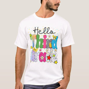 Hello 3Rd Grade Coquette Teacher Student Back To T-Shirt