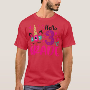 Hello 3rd Grade Cute Unicorn Back To School Gifts T-Shirt