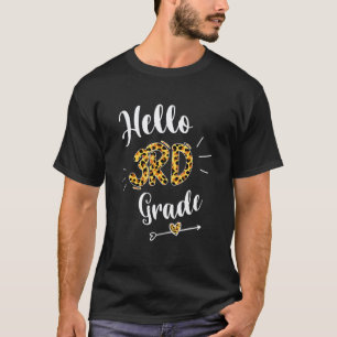 Hello 3rd Grade Leopard Back To School Teacher And T-Shirt