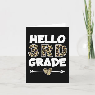 Hello 3rd Grade Leopard Print Third Grade Teacher Card