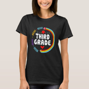 Hello 3rd Grade Pencil Teacher And Student Back To T-Shirt