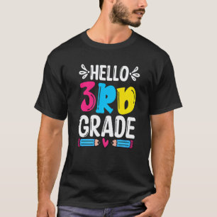 Hello 3rd Grade Rocks Back To School Teacher Kids T-Shirt