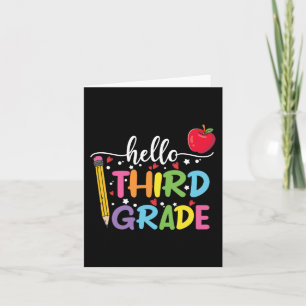 Hello 3rd Grade Teacher Student Back To School  Card