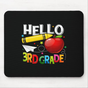 Hello 3rd Grade Teacher Team Third Grade Squad Gir Mouse Pad