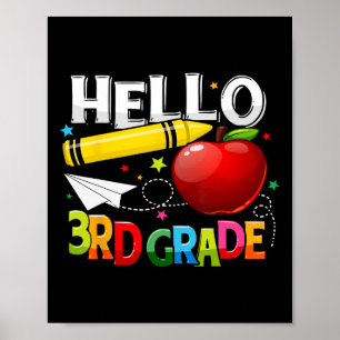 Hello 3rd grade teacher team Third grade squad gir Poster