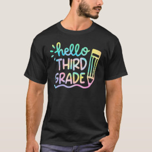 Hello 3rd Grade Tie Dye Teachers Back To School T-Shirt