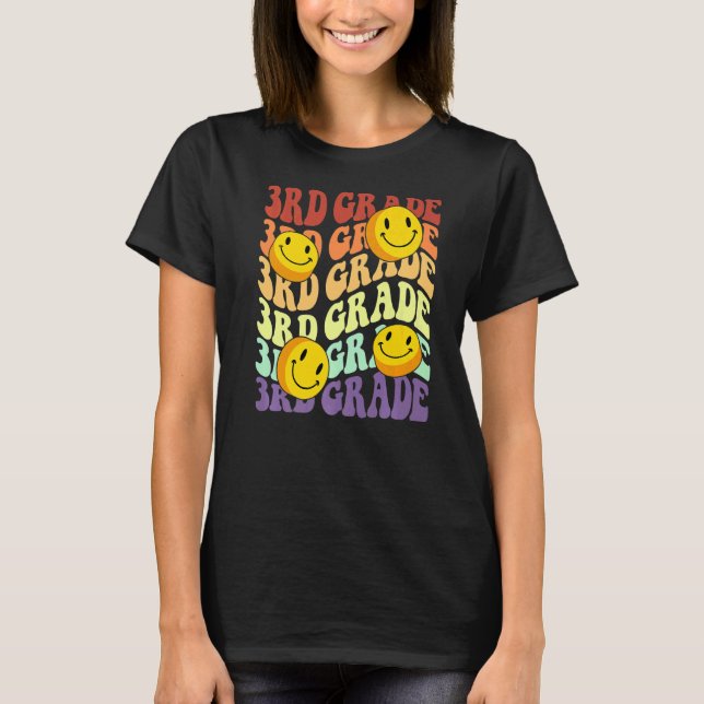 hello 3rd third grade teacher Back To School Retro T-Shirt (Front)