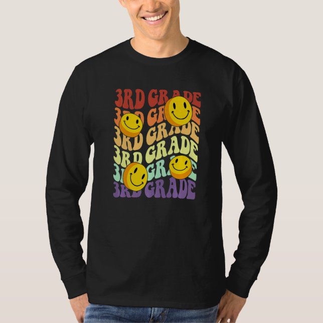 hello 3rd third grade teacher Back To School Retro T-Shirt (Front)