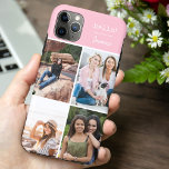 Hello! 4 Photo Collage Pretty Pink Personalised Case-Mate iPhone Case<br><div class="desc">Create your own custom Phone case for iphone 11 pro max and many other models. The design features a grid style photo collage with 4 of your favourite photos, your name and the word hello! The photo template is set up ready for you to add your photos, working clockwise from...</div>