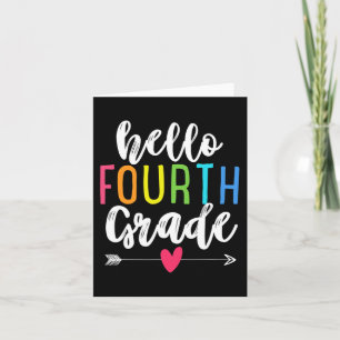 Hello 4th Fourth Grade  Back To School Fun Kids Gi Card