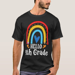 Hello 4th Grade  Back To School Rainbow Teacher St T-Shirt