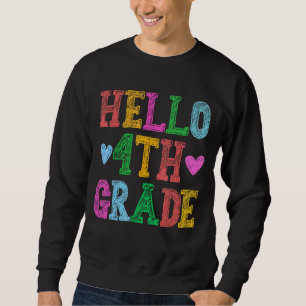 Hello 4th Grade Leopard Squad Back To School Teach Sweatshirt