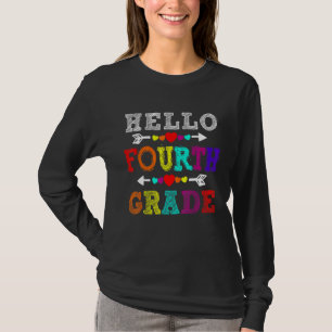 Hello 4th Grade Rainbow Fourth Grade Teacher Kids T-Shirt