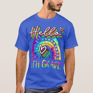 Hello 4th Grade Rainbow Tie Dye Back To School Tea T-Shirt