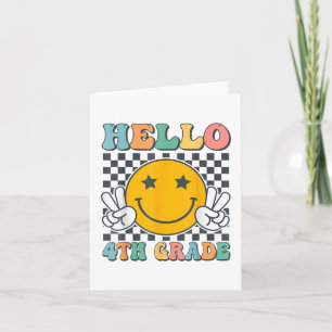 Hello 4th Grade Retro Smile Teachers Kids Back To Card