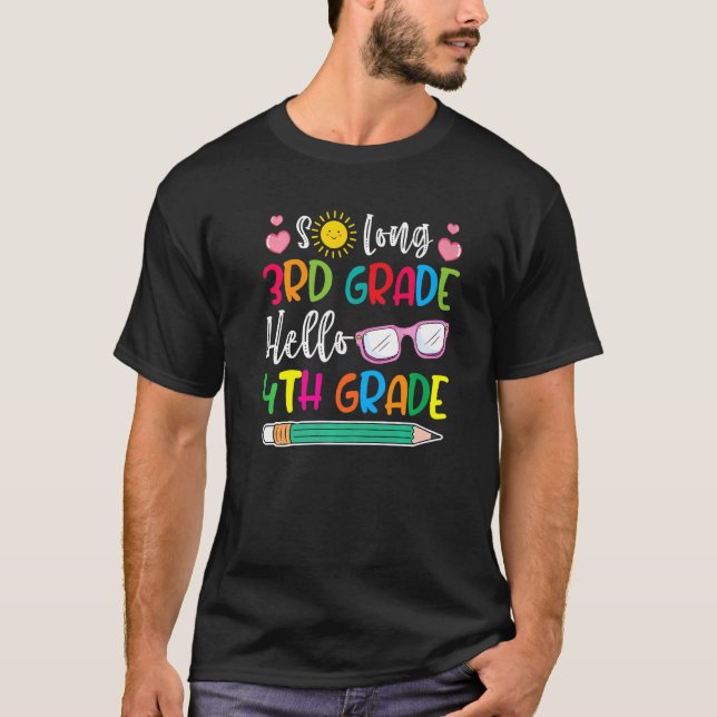 Hello 4th Grade Teacher Student Back To School Gra T-Shirt (Front)